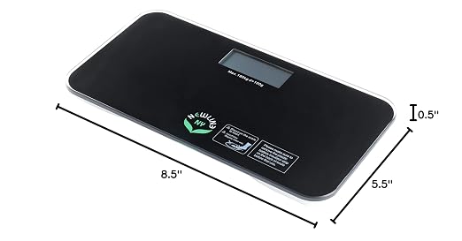 NewlineNY SBB0718M-NYBK Step-On Mini Travel Bathroom Scale, Cool Black - Image 6