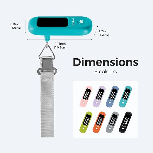 pack all Digital Luggage Scale for Travel, 110Lbs Capacity, 0.1Lb Precision | Handheld, Backlit LCD Display, Lb/Kg/Oz Conversion, Tare Function, Battery Included, Malachite Blue - Image 8