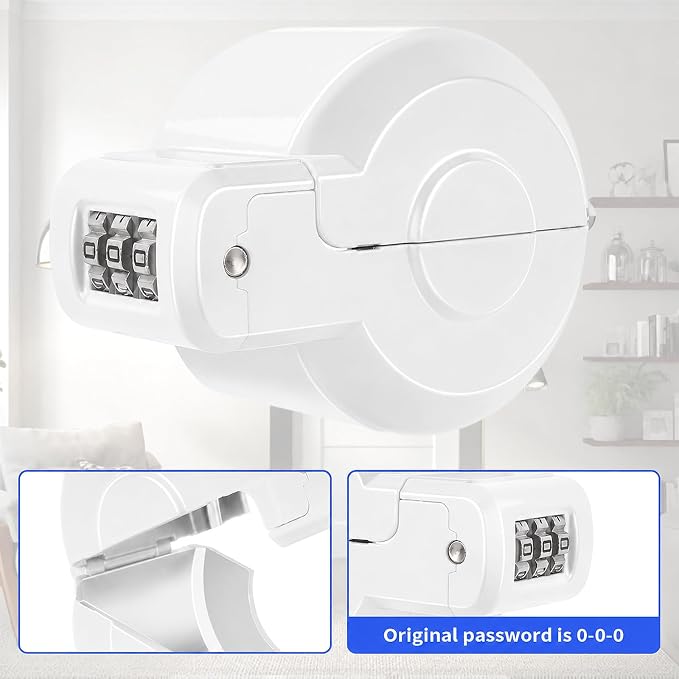 Door Knob Safety Cover Lock Child Proof Door Knob Lockout Device Cover | Combination Lock for Kids Dementia Elderly Safety Water Gas Valve Faucets Temporary Door Handle Lock Fits Most Circular Knobs - Image 4