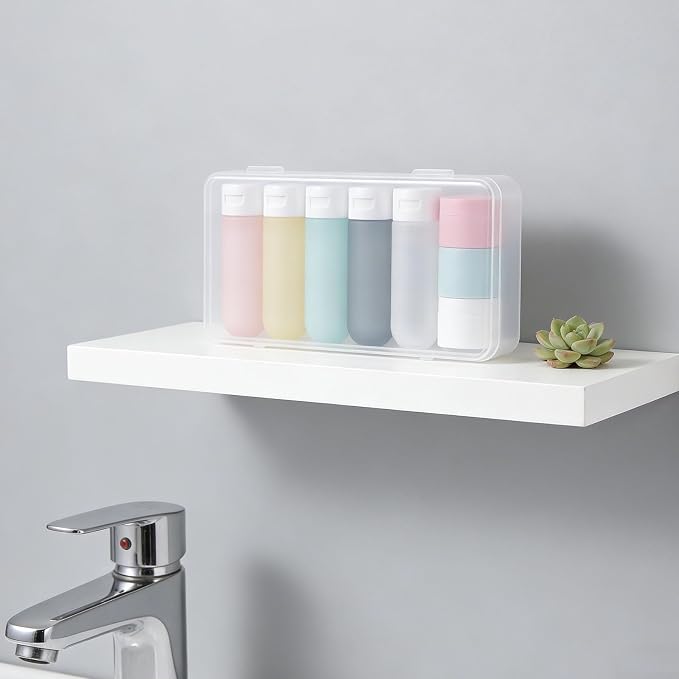 8 Pack Travel Bottles for Toiletries with Case (Multi-color) | TSA Approved, Leak-Proof, Portable, Travel Size Containers for Shampoo, Cosmetics, Vacation Travel Essentials - Image 7
