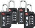 ANVIL TSA Approved Luggage Lock - 4 Digit Combination, 10,000 Combinations, Easy-Read Password Window, Travel Lock for Suitcases, Backpacks, Gym & Student Lockers, Baggage by ANVIL
