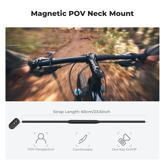 K&F Concept Magnetic Neck Mount Hand Free Chest Stand for Action Camera | Magnetic Quick Release One-Click Button, Outdoor Indoor Sports POV Vlog Video Recording for GoPro Hero 8-13 Black, DJI Osmo - Image 2