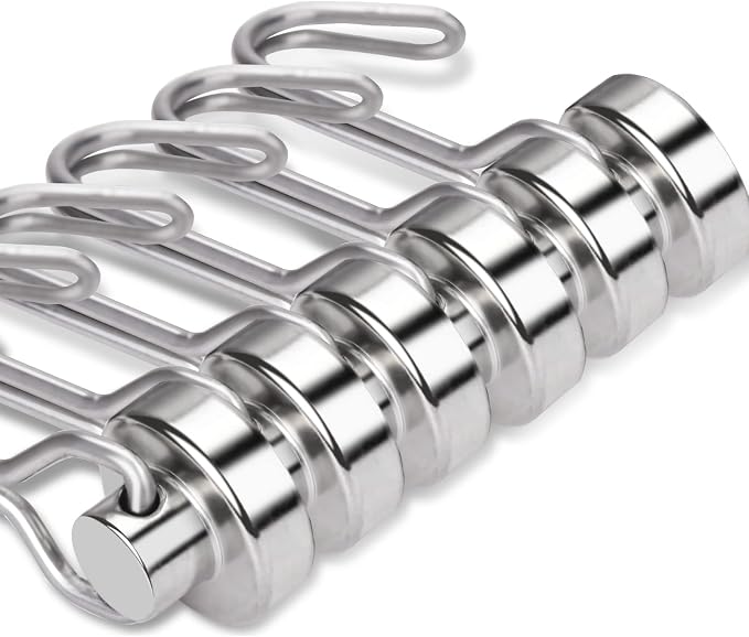 Swivel Swing Magnetic Hook, 30LB Refrigerator Magnet Hooks,6PCS | Heavy Duty Strong Magnets Refrigerator Fridge Hanging for Classroom Beach Vacation Kitchen Grills Home - Image 2