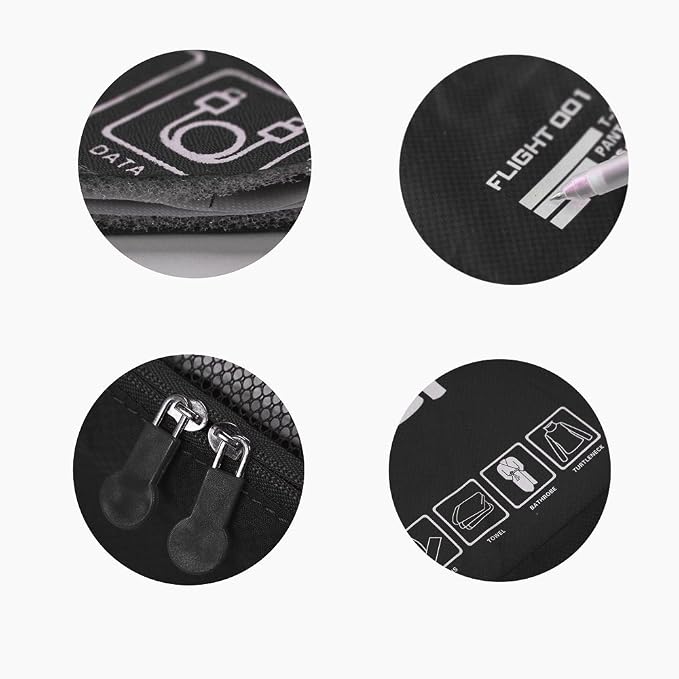 Packing Cubes Set Travel Luggage Organizers Suitcase Lightweight Accessories Black - Image 5