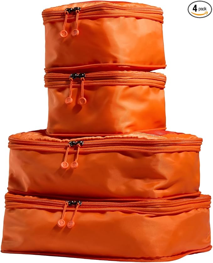 ANTLER - Compression Packing Cubes for Travel, Luggage Organiser for Suitcases or Bags, Travel Accessories, Set of 4, Coral by Unknown
