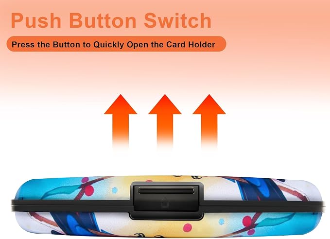 Mayski Credit Card Holder for Women RFID Blocking Wallet, Colorful Bird | Card Wallets for Women Small Mini Business Metal Accordion Aluminum Alloy Hard Case for Men - Image 6