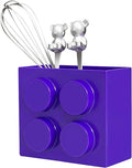 Magnetic Basket Organizer for Fridge - Lego-Style ABS Plastic Storage Box,No Drill Design for Kitchen Counter, Microwave & Whiteboard, Holds Up to 3.5 lbs (deep purple) by Unknown