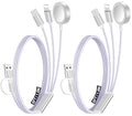 2Pack Travel Essentials for Apple Watch Charger,3-in-2 Multi Charging Cable | Cruise Vacation Camping Essentials for iPhone Charger,Type C/Lightning for iWatch,iPhone 17-12,Xbox Series X&S-5FT Purple by Accessoriesforphoneandelectricproducts