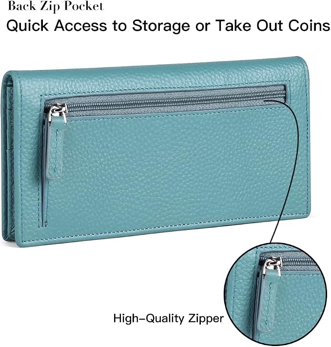 GOIACII Wallets for Women RFID Blocking Ultra Slim Leather Credit Card Holder Clutch - Image 5