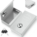 Reallnaive 1 Pack Metal Box for Gamblers Pocket Sized Winner Bank Casino Cash Box with 2 Keys Portable Casino Money Safe strongbox for Cash Saving Go Home Money Gifts(Gray,Classic) by Reallnaive