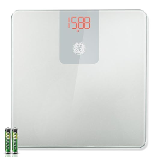 GE Bathroom Scale for Body Weight, Digital Smart Accurate 400 lb Weighing | Basic Bath Weight Watcher Scales, Bluetooth Electronic Home Weighing Machine for Weight and BMI Tracking, 11", Silver Grey by Unknown