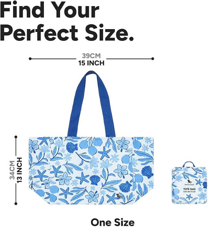 Dock & Bay Everyday Beach Tote Bag - Reusable Carrier Bag for Daily Use - Carries Up to 10kg - 100% Recycled Materials - Image 6