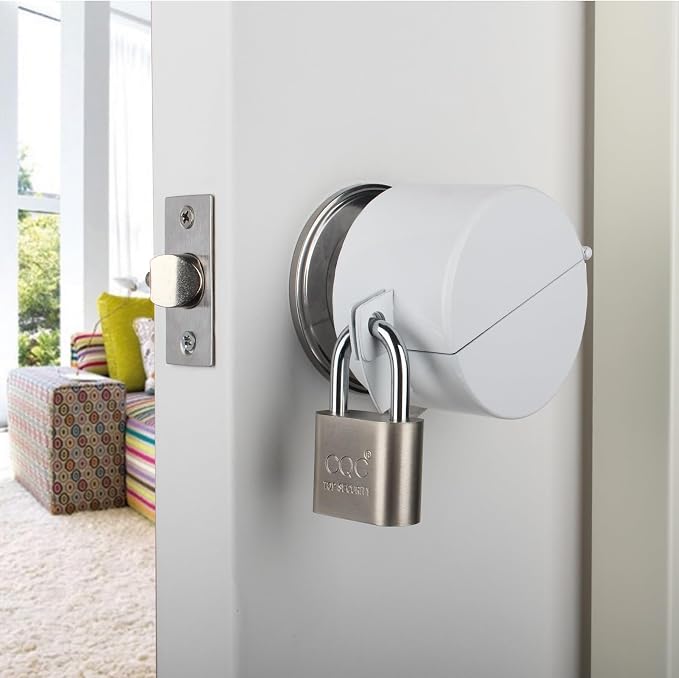Door Knob Lockout Device with Padlock,Cover to Disable Doorknob,Prevents Turning of Door Knob and Access to Keyhole,Prevents Operating The Knob,White - Image 2