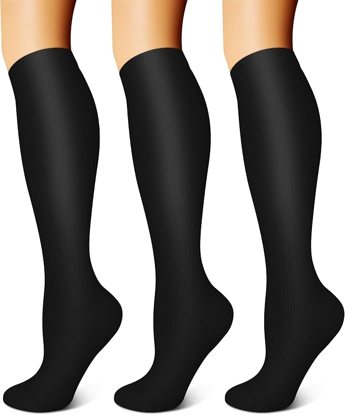FEYHAY Copper Compression Socks (3 Pairs) 15-20 mmHg Circulation is Best Athletic & Daily for Men & Women, Running, Climbing by FEYHAY
