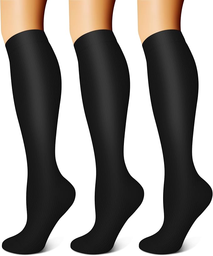 FEYHAY Copper Compression Socks (3 Pairs) 15-20 mmHg Circulation is Best Athletic & Daily for Men & Women, Running, Climbing by FEYHAY