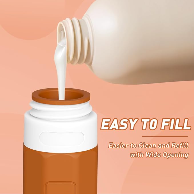 Redfly Travel Bottles for Toiletries, Tsa Approved 3oz Travel Size Containers, Leak Proof Travel Size Toiletries Bottles Silicone, BPA Free Refillable Shampoo Conditioners Essentials Kit, Apricot - Image 2