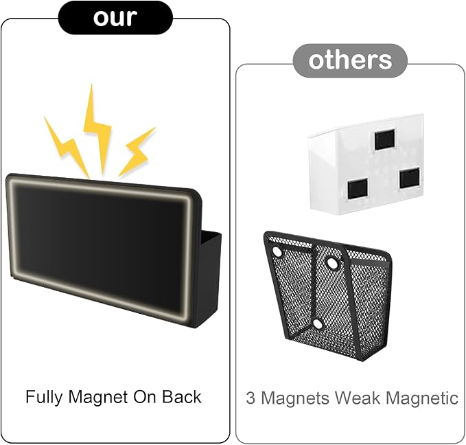 KITANIS Magnetic Pen Holder,3 Compartments Magnetic Dry Erase Marker Holder,Extra Strong Magnet Storage Marker Pen Pencil Organizer for Refrigerator,Whiteboard,Locker Accessories(Long Style) - Image 3