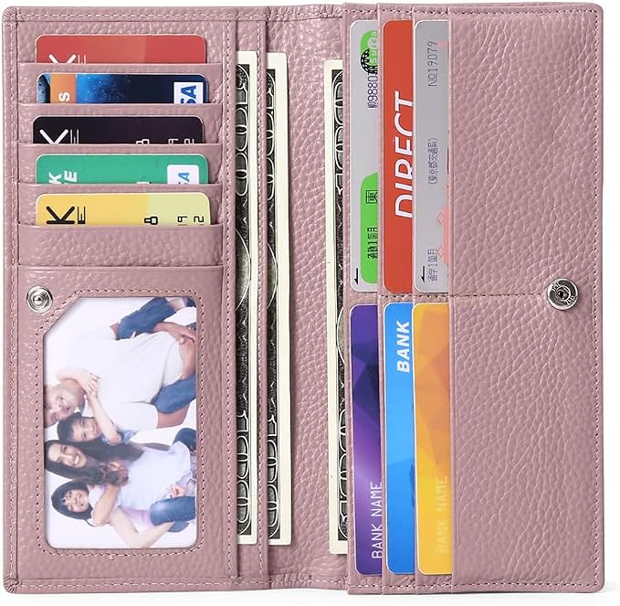 GOIACII Wallets for Women RFID Blocking Ultra Slim Leather Credit Card Holder Clutch - Image 5