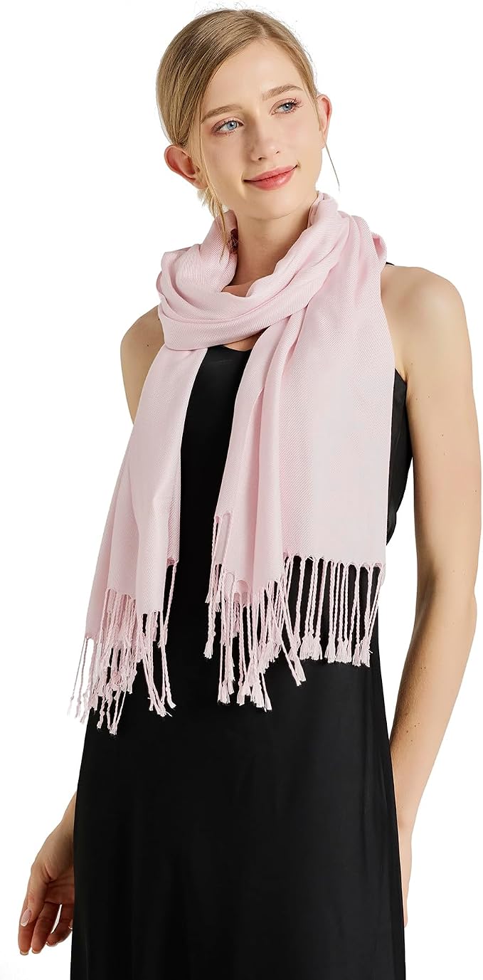 Soft Silky Pashmina Shawl Wraps Solid Colors Scarf for Wedding Evening Dresses - Image 6