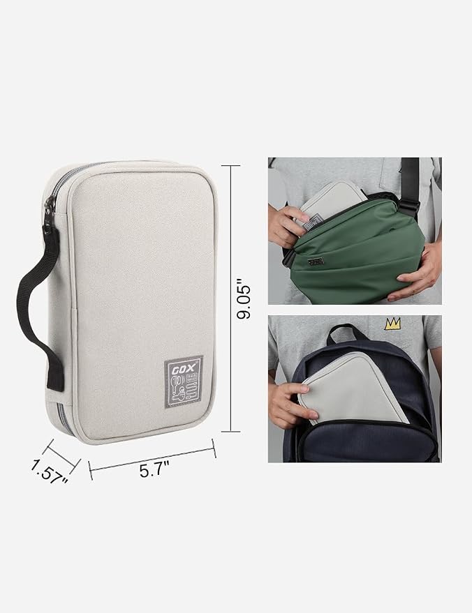 GOX Tech Pouch Accessories Case Organizer for Travel Small Electronics Bag | Cord Organizer for Travel, Electronics travel Organizer Travel Case, Mouse and Charger Pouch - Image 4