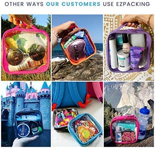 Clear TSA Approved 3-1-1 Travel Toiletry Bag for Carry On/Quart Size Transparent Liquids Pouch for Airport Security/Reusable See Through Vinyl & PVC Plastic Organizer Men Women (Orange) - Image 5