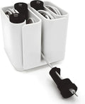Cable Organizer with Multiple Compartments, Secure Cable Ends, Prevent Tangling, Tidy Workspace, Charging Solution, Desk Organizer Cord Management, White Plastic by Unknown