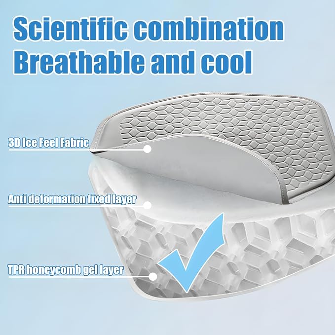 Zpana Gel Car Seat Cushion, Non-Slip Breathable Pad for Driving, Green | Comfortable Automotive Chair Protector Pad, Vehicle Interior Mat Cover Accessories, Universal for SUV Sedan Truck - Image 4