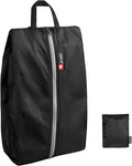 pack all Foldable Shoe Bag for Travel, Dual Pocket Shoe Pouch for Sports | Ultralight, Water-Resistant, Odor-Resistant, Dustproof, Portable, Soccer Cleats & Gym Storage, Fits Up to Size 16, Black by packall