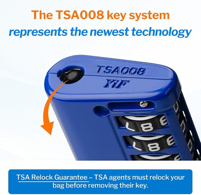 Forge TSA Approved Luggage Locks 4 Digit Combination TSA Travel Locks with TSA008, Open Alert Indicator, Zinc Alloy Body for Luggage, Suitcase, Backpack, and More. Blue 4 Locks. - Image 3