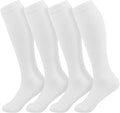 +MD Cotton Compression Socks for Women & Men 4/6 Pairs 15-20mmHg Knee High for Sports, Travel, Nursing Long Sitting Standing by MD