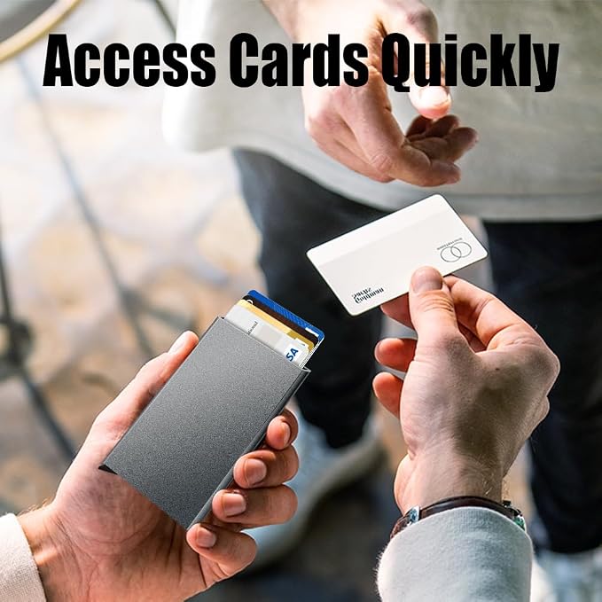 FurArt Slim Minimalist Wallet RFID Credit Card Holder for Men | slim minimalist compact rfid id window thin - Image 5