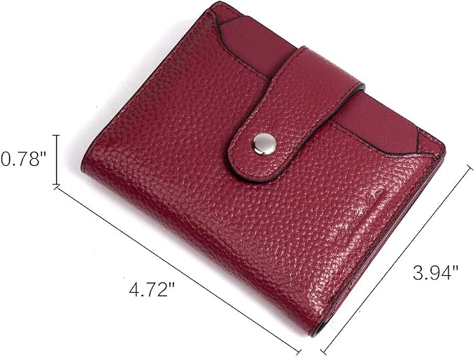 BOSTANTEN Leather Womens Wallet Small RFID Blocking Credit Card Holder | Removable ID Window, Zipper Coin Pocket, Bifold, Minimalist, Fits Small Purses, Daily Use, Ladies Gifts, Red - Image 7