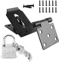 HOWDIA 4 Inch Door Lock Latch Padlock Hasp Set, 90° Latch Lock with Screws and Padlock Stainless Steel Safety Right Angle Padlock Hasp Latch Security Door Clasp Hasp for Shed/Gate/Storage Lock(Black) by HOWDIA