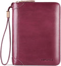 Card Bag Cowhide Wallet Men Coin Purse RFID Blocking Card Case Portable Card Holder Coin Bag Pouch with 12/20/30/45 Card Slots Purple C by PORRASSO