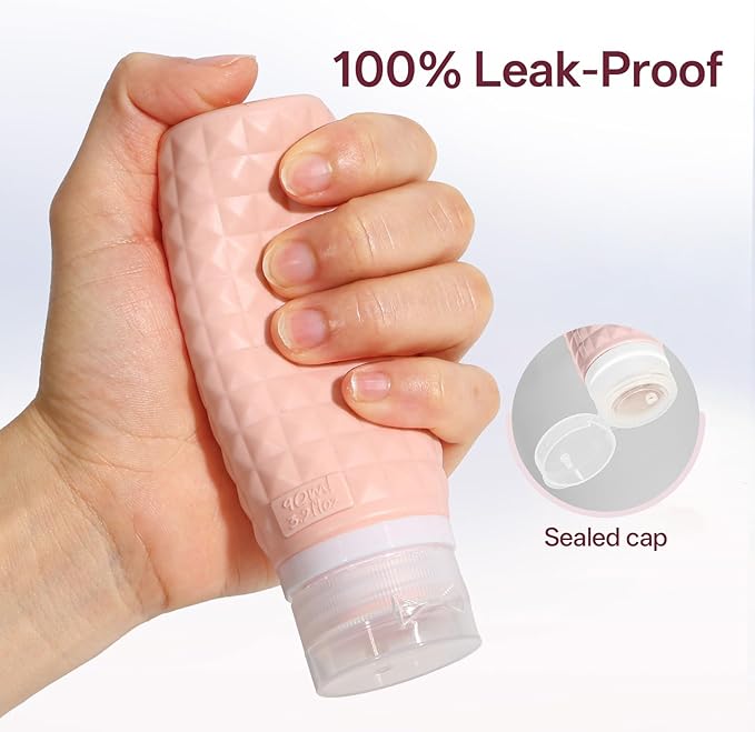 Travel Bottles for Toiletries, TSA Approved Travel Size Containers, Leak Proof Silicone Shampoo Bottles, Small Toiletry Containers with Clear Bag for Shampoo Conditioner Lotion - Image 5