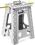 Delxo 17.5 Inch Folding Step Stool,Foldable Step Stool for Adults Grey | Step Stool with Safety Lock,Portable Collapsible Step Stool,Non-slip Folding Stools for Kitchen Bathroom Bedroom Garden 1PC by Delxo