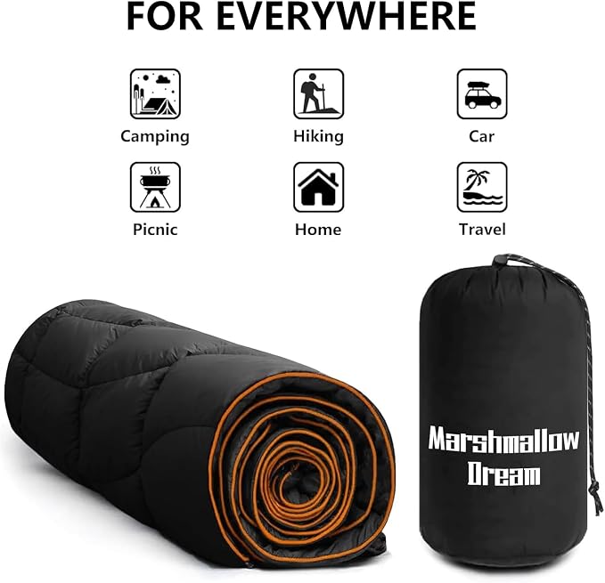 Camping Blanket, Puffy Blanket Lightweight Windproof Water Resistant for Outdoors,Hiking, Backpacking,Beach,Car,Picnic,Stadium - Image 5