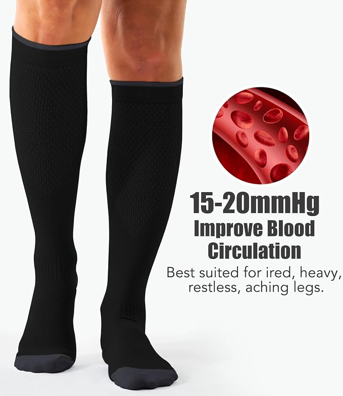 3 Pack Medical Compression Sock-Compression Sock For Women and Men Circulation -Best for Running,Nursing,Athletic Sports - Image 2