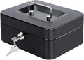 Jssmst Locking Medium Steel Cash Box with Money Tray,Lock Box,Black by Jssmst