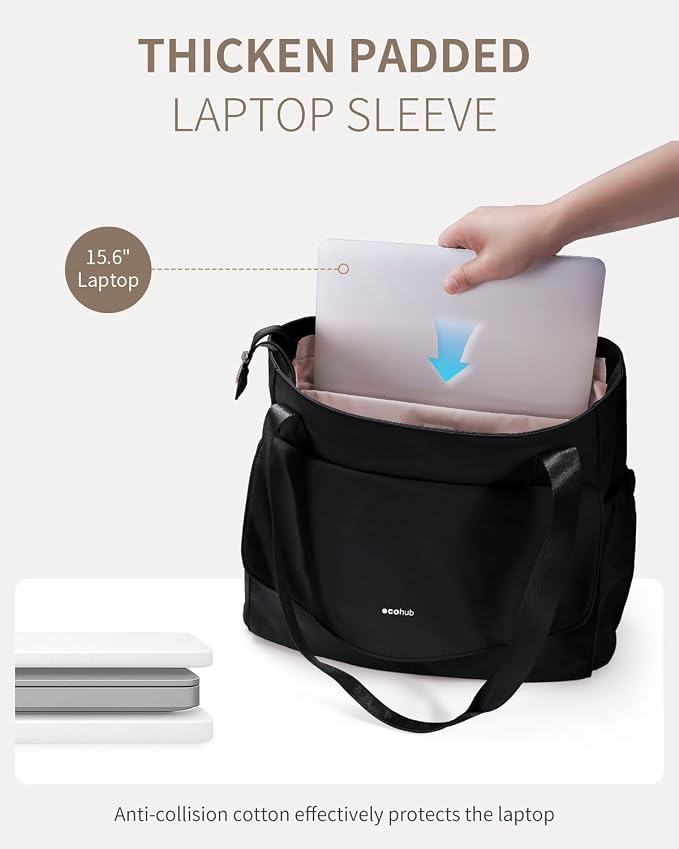 ECOHUB Tote Bag for Women Work Tote Bag with Laptop Compartments Lightweight Shoulder Bag Handbag for Travel College Teacher - Image 5