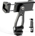 All Metal Phone Tripod Mount, 360° Rotation Tripod Phone Mount with 2 Cold Shoes, Adjustable Cell Phone Mount Adapter with 1/4" Thread, Compatible with iPhone Android Phones, Digital Camera by Unknown