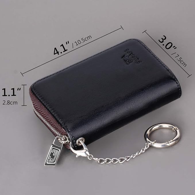 FurArt Zipper Wallet Women RFID Credit Card Holder keychain Wallet | ID Window RFID Blocking Compact Small business 15/16 slots - Image 6