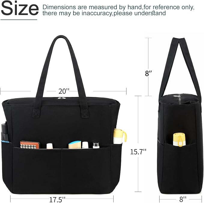 LEDAOU Beach Bag Waterproof Sandproof Women Beach Tote Pool Bag with Zipper for Swim Gym Grocery Travel with Wet Pocket | Sandproof - Image 7