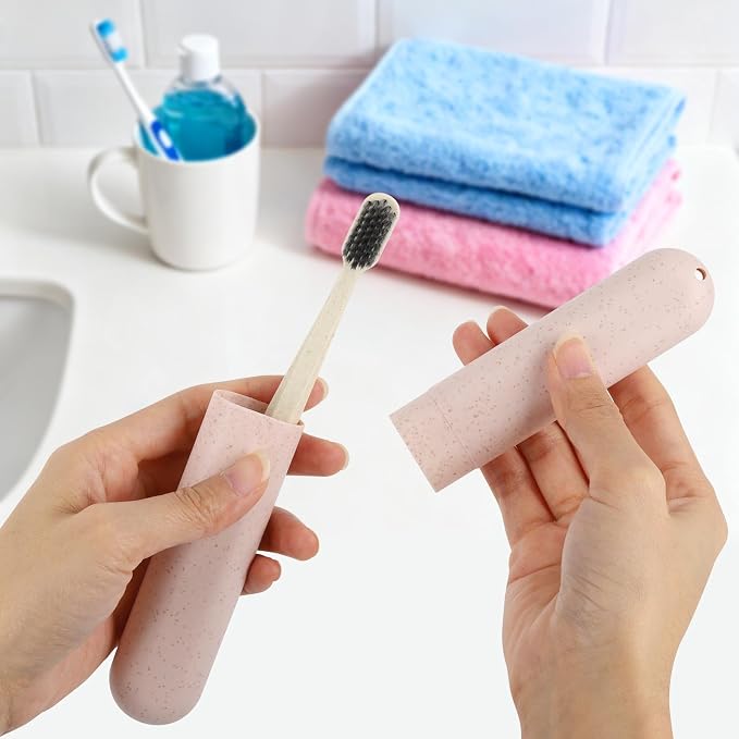 Tecbeauty 8Pcs Travel Toothbrush Case, Portable Toothbrush Holder Container Protector Cover for Travel, Business, Camping, School - Image 3