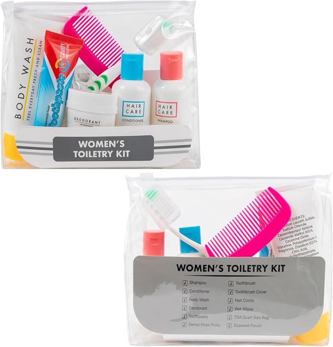 Trail maker Women’s Travel Toiletry Bag with Supplies, 15 Piece Travel Size TSA Compliant Oral Care and Grooming Essentials Kit - Image 9