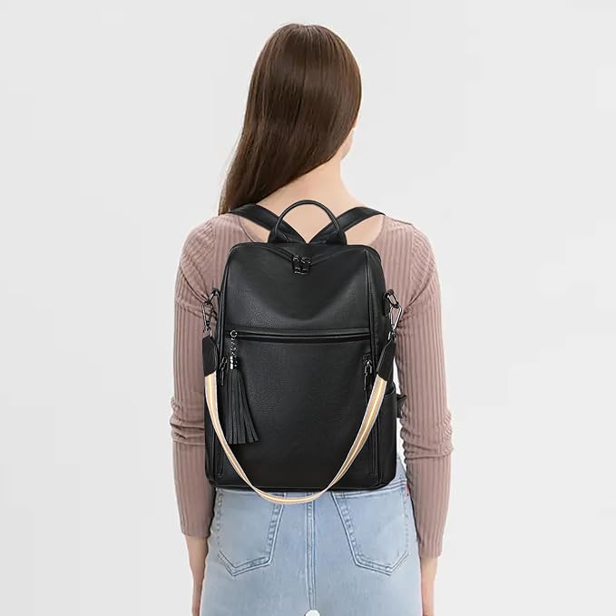 GAEKEAO Backpack Purse for Women PU Leather Anti-theft Backpack Ladies Convertible Large Travel Designer Fashion Shoulder Bag - Image 2