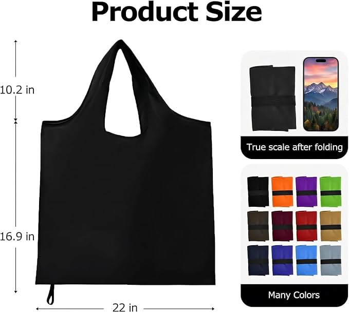 Foldable Shopping Bag, Reusable Grocery Bag Holder, Tote Bags - Image 2