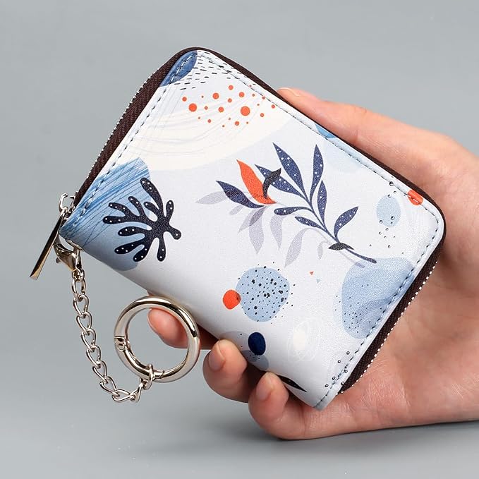 FurArt Zipper Wallet Women RFID Credit Card Holder keychain Wallet | ID Window RFID Blocking Compact Small business 15/16 slots - Image 4