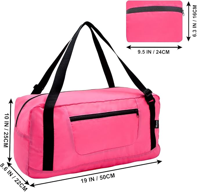 HOLYLUCK Foldable Travel Duffel Bag For Women & Men Luggage Great for Gym - pink - Image 2