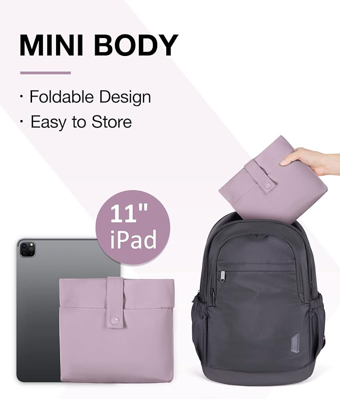 BAGSMART Foldable Travel Duffle Bag, 30.6L Large Carry On Tote Bag Gym Sports Bag for Women, Weekender Overnight Bag for Travel Essentials & Daily Necessities(Dark Purple) - Image 3